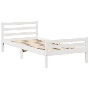 Berkfield Bookcase Bed without Mattress White 90x200cm Solid Wood Pine