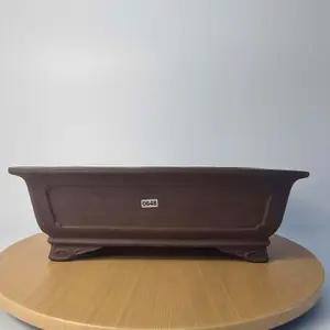 37cm Unglazed Bonsai Pot - Rectangle - 37cm x 28cm x 12cm - Brown