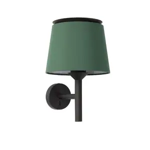 Luminosa Savoy Wall Light with Shade Black,Green, E27