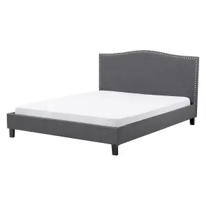 Fabric EU King Size Bed Grey MONTPELLIER