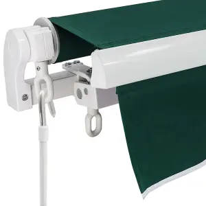 SunDaze Garden Manual Retractable Awning Patio Canopy Sun Shade Shelter Angle Adjustable 4.5x3M Green