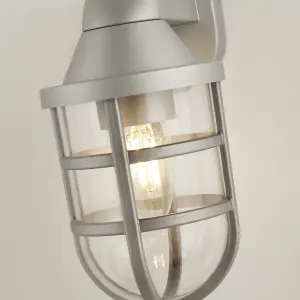 Lighting Collection Wick Ever - Plastic Outdoor Wall Light Silver