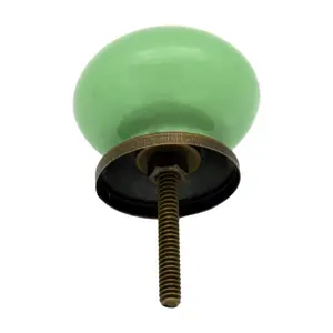 Nicola Spring - Round Ceramic Cabinet Knob - Green