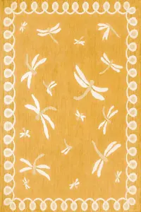 Gold Outdoor Rug, Animal Bordered Stain-Resistant Rug For Patio Garden Balcony, Modern Outdoor Area Rug-80cm X 150cm