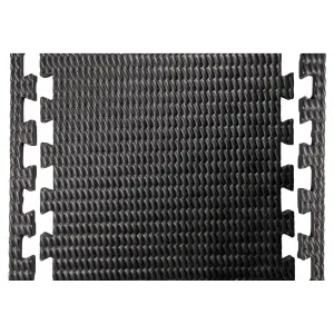 Horse Stable EVA Interlocking Rubber Floor Mats  - 34mm Thick - 6ft x 4ft - Black - 4 Pack