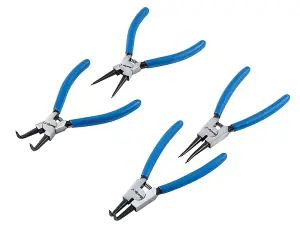 Bluespot 4pc Circlip Snap Ring Pliers Internal External Bent Straight Plier Set