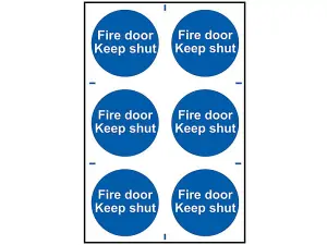 Durable PVC Fire Door Keep Shut Sign - 200mm x 300mm