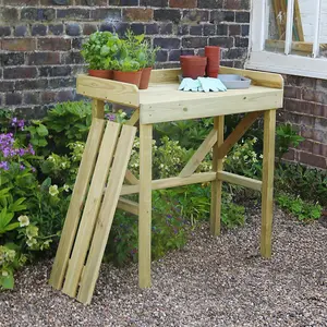 Zest Wooden Potting Bench Garden Work Table Multi Purpose Table