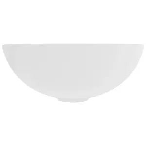 Berkfield Bathroom Sink Ceramic Matt White Round