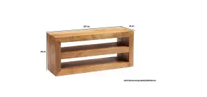 Toko Light Mango Open Media Unit - Solid Mango Wood - L35 x W107 x H48 cm