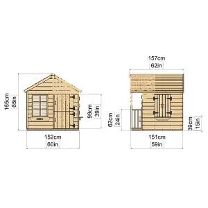 Rebo 5FT x 5FT Childrens Wooden Garden Playhouse - Puffin