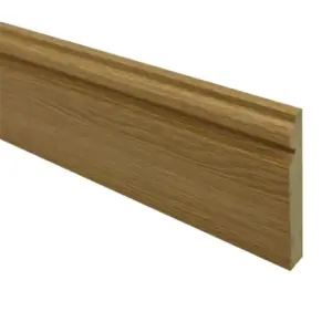 PACK OF 15 (Total 15 Units) - 18mm x 119mm White Oak Veneered MDF Torus Skirting Board - 4400mm Length