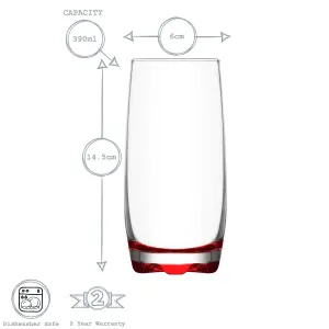 LAV - Adora Highball Glasses - 390ml - Multicolour - Pack of 6