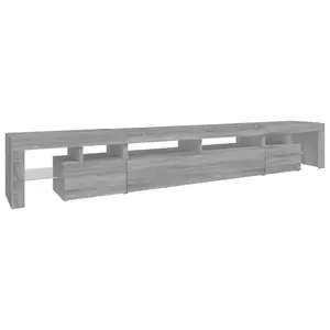 Berkfield TV Cabinet with LED Lights Grey Sonoma 260x36.5x40 cm