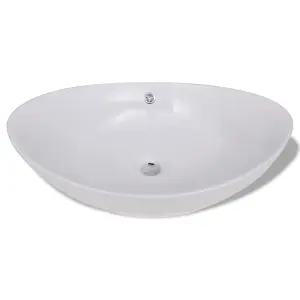 Luxury Ceramic Basin Oval with Overflow 59 x 38,5 cm