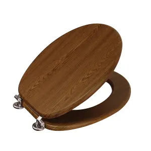 Showerdrape Oxford Walnut Wooden Toilet Seat