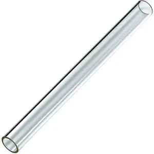 Spare Replacement Glass Tube Only 125 x 10cm for Standing Gas Heater Pyramid Flame 13kW - plus Rubber Ring Seal