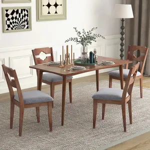 Costway Set of 2 Dining Chairs Armless Upholstered Rustic Kitchen Side Chair