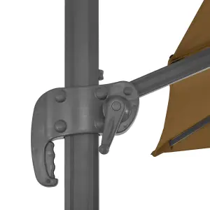 Berkfield Cantilever Umbrella with Aluminium Pole 300x300 cm Taupe