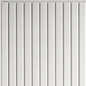 Regency Standard size Vertically ribbed White Up & over Unglazed Garage door, (H)2134mm (W)2261mm