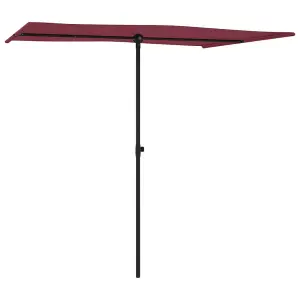 Berkfield Outdoor Parasol with Aluminium Pole 2x1.5 m Bordeaux Red