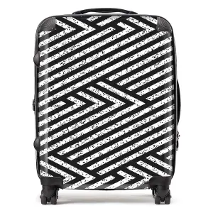 Oblique Black Grunge Pattern Suitcase - Large