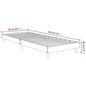 Berkfield Bed Frame Black 75x190 cm Engineered Wood