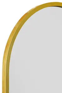 MirrorOutlet Arcus - Gold Framed Arched Leaner / Wall Mirror 55" X 27.5" (140CM X 70CM)