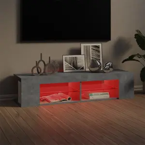 Berkfield TV Cabinet with LED Lights Concrete Grey 135x39x30 cm