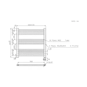 Right Radiators Prefilled Thermostatic Electric Heated Towel Rail Straight Ladder Warmer Rads - Chrome 600x600 mm