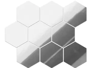 Set of 8 Self-adhesive wall decoration - Silver Polished