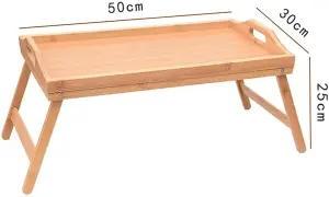 Bamboo Wood Serving Tray Table