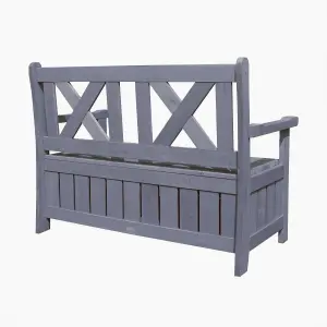 Outdoor Garden Storage Bench - Grey