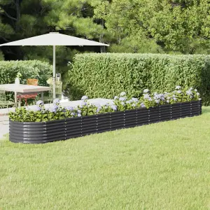 Berkfield Garden Planter Powder-coated Steel 512x80x36 cm Anthracite