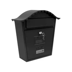 Classic Locking Wall Mounted Letter Box Black