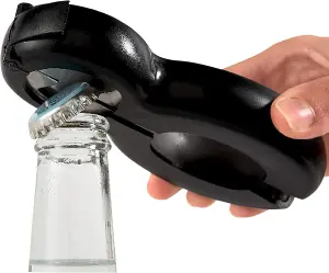 6 in 1 Bottle & Jar Lid Opener - Easy To Use Kitchen Gadget for Weak Arthritic Hands - H2cm x W14.5cm x D6.2cm