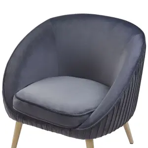 Beliani Modern Armchair TROMSO Velvet Grey