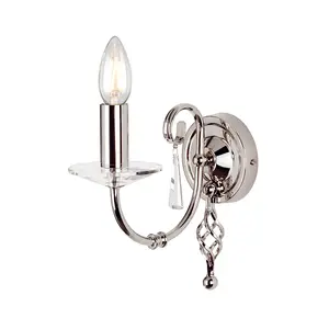 Elstead Aegean 1 Light Indoor Candle Wall Light Polished Nickel, E14