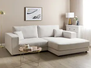 Corner Sofa LOFOTEN Off-White Fabric Left Hand