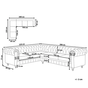 Right-Hand Corner Sofa CHESTERFIELD Beige Fabric Right Hand