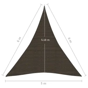 Berkfield Sunshade Sail 160 g/m2 Brown 5x6x6 m HDPE