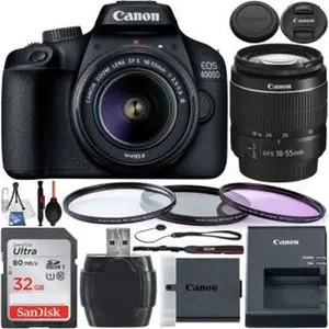 Canon EOS 4000D DSLR Camera With 18-55mm III Lens - 3011C003 & Starter Accessory Bundle