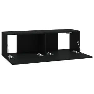 Berkfield 6 Piece TV Cabinet Set Black Engineered Wood