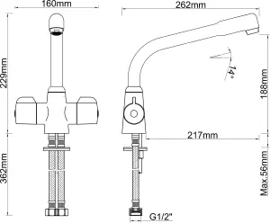 Lofoi Chrome effect Kitchen Monobloc Tap