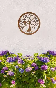 Tree of Life Wall Art - Small - Steel - W29.5 x H29.5 cm - Bare Metal/Ready to Rust