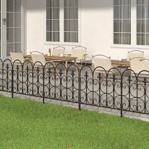 5 Panels Metal Garden Edging Fence Yard Borders Decor 61cm W x 81.5cm H