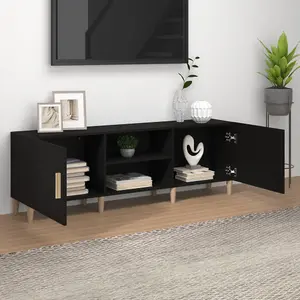 Berkfield TV Cabinet Black 150x30x50 cm Engineered Wood