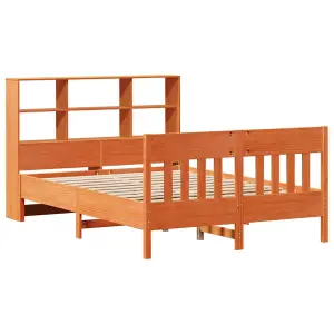 Berkfield Bed Frame without Mattress Wax Brown 160x200 cm Solid Wood Pine