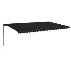 Berkfield Manual Retractable Awning with LED 500x350 cm Anthracite