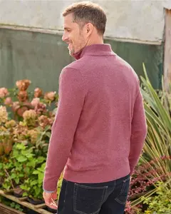 Mens Cashmere And Merino Zip Neck Jumper | Woolovers